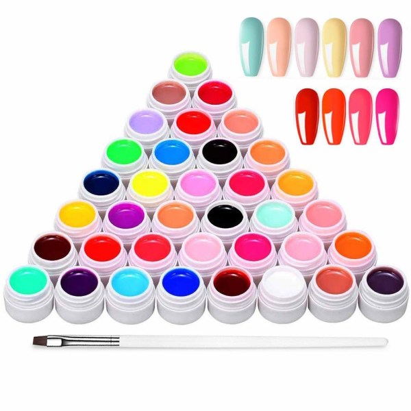 36 färger UV färg gel, UV naglar set, gel färger för naglar,