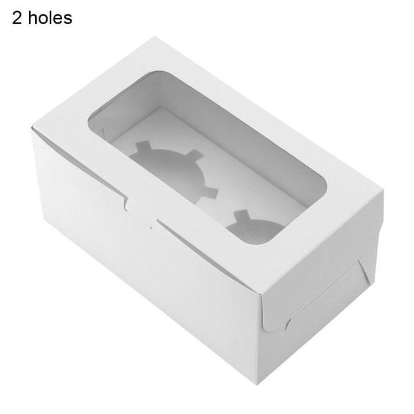 Papperspresentförpackning Cupcake Box Fodral 2 HÅL 2 HÅL 2 holes