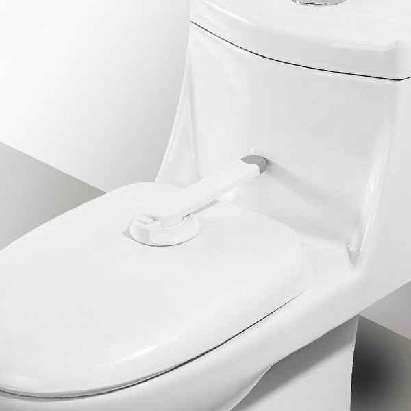 (3-pack) vitt toalettlås Barnsäkerhet - perfekt baby toalettsitslås med lim | Enkel installation, inga verktyg behövs | Passar de flesta toalettstol
