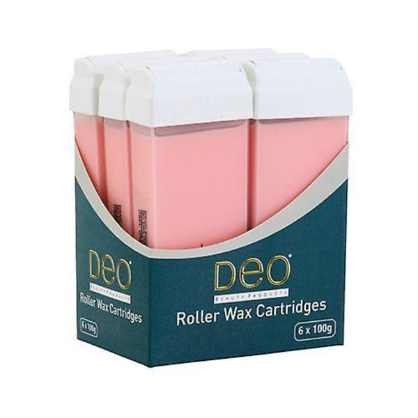 DEO Roller Wax Cartridge Lotions för vaxning - Rosa - 100 ml - Paket med 6 Pink Pink