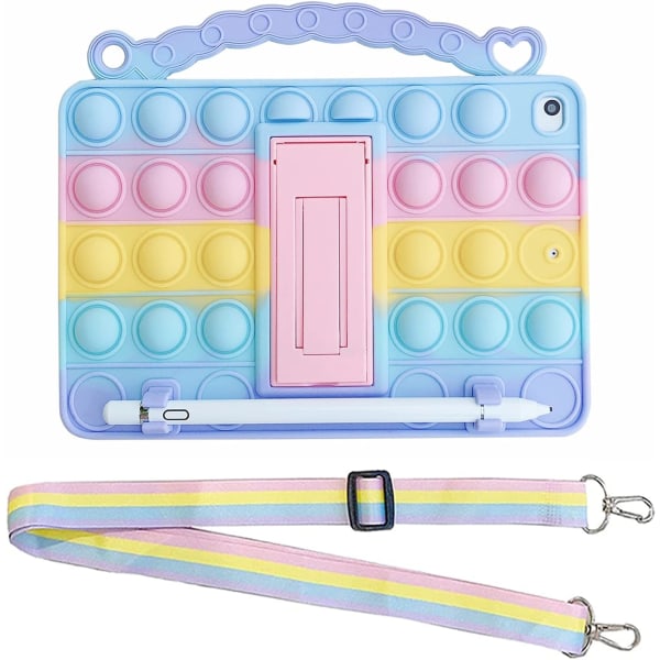 Anti-stress bubbla sensoriska leksaker Stötsäkert case för barn med pennhållare Handrem Ställ för iPad Mini 1/2/3