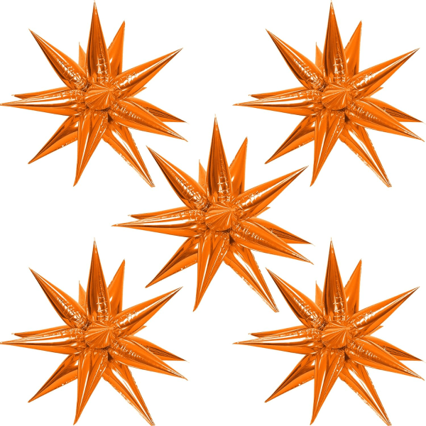 50 st svarta mylar Starburst ballonger, explosionsstjärna folieballonger, (orange)
