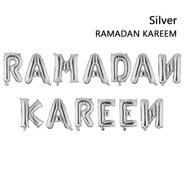 16 tommer Eid Mubarak RAMADAN MUBARAK SØLV RAMADAN KAREEM silver