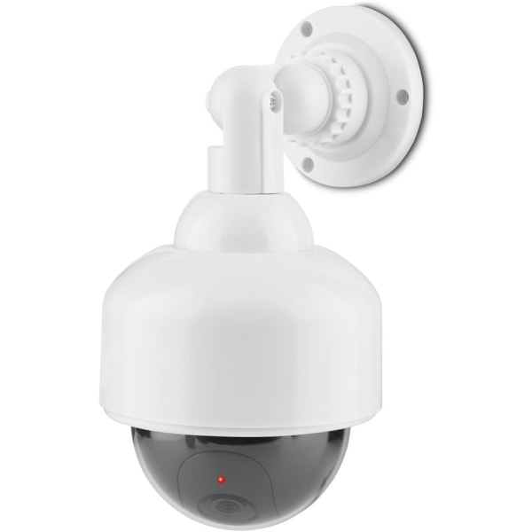 Utomhus/inomhus övervakningskamera, simulerad CCTV-kamera, med blinkande LED-ljus, för hem/företag, vattentät 145*135*245 mm (vit)