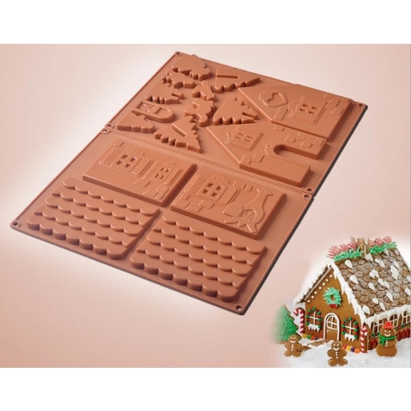 Silikon 3D pepparkakor och choklad form för julgransdekoration Härligt par kaka kaka mould