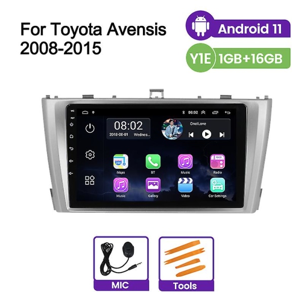 Rds Fm Android 11 Carplay Auto Car Radio Multimedia Video Player för Toyota Avensis 2009 2010 2011 2012 - 2015 Gps 2 Din Stereo 1G 16G