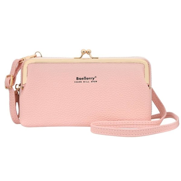 mobilväska axelrem plånbok för mobil iphone rosa