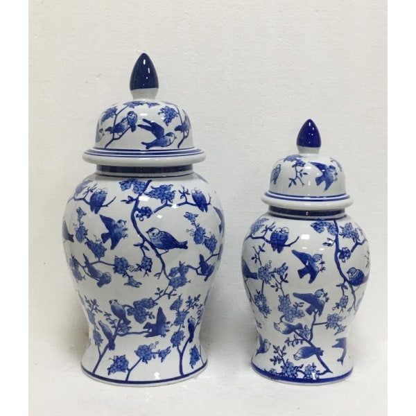 Kinesisk urna i äkta handmålat porslin