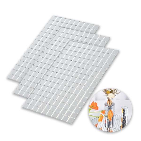 Självhäftande mosaik väggdekorstickers i spegelglas 3-Pack