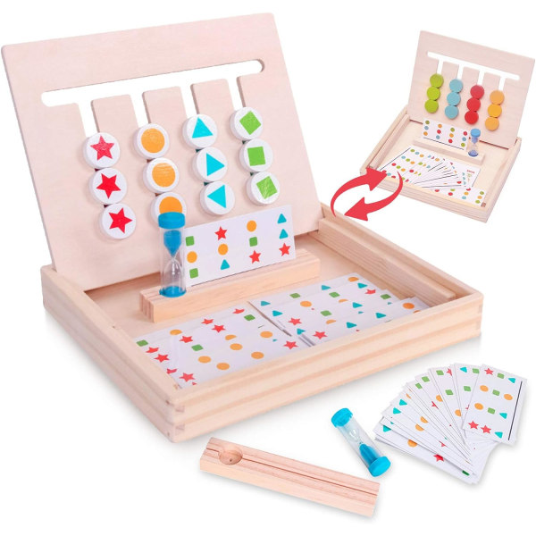 Montessori förskola lärande leksaker Slide Puzzle Board Färg