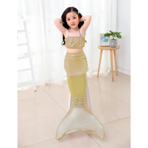 sjöjungfru badkläder monofin sjöjungfru fena barn sjöjungfrur topp kjol (utan monofin) K XL (kroppshöjd 135-150cm)