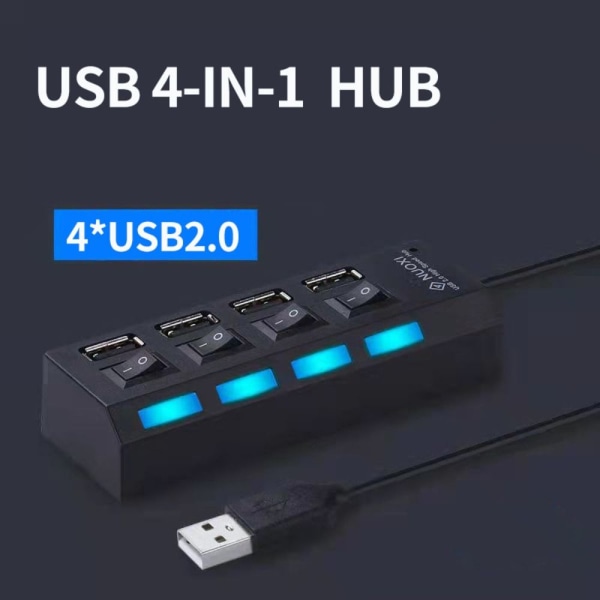 USB HUB Adapter SVART black