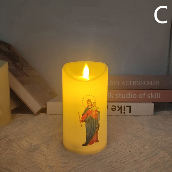 Jesus Kristus Ljus Lampa LED värmeljus Creative Flameless Elect C