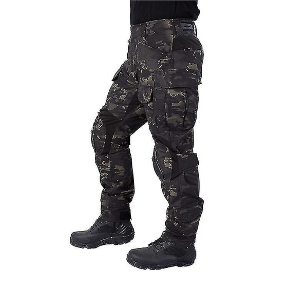 Herr Combat Cargo Byxor Med Knäskydd Airsoft Tactical Trousers Multicam Cp Gen3 Camouflage Army Work Byxa Tack!! CP black L CP black L