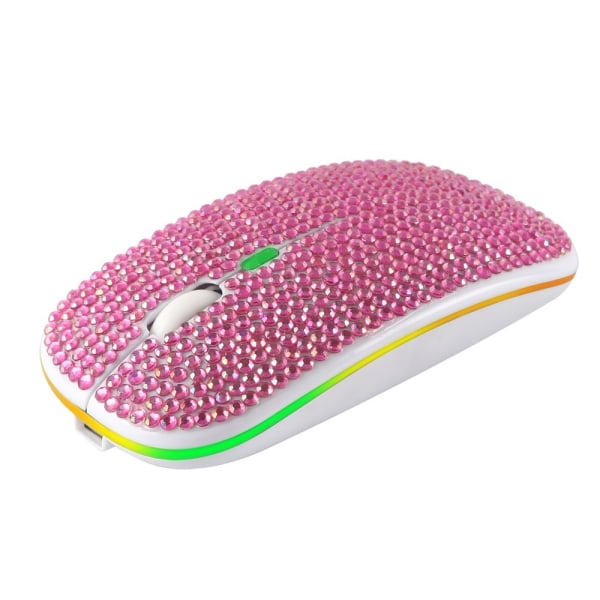 Diamond trådlös mus USB uppladdningsbar ROSA pink