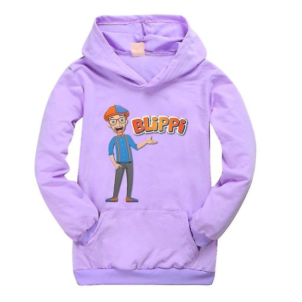 Barns Blippi Huvtröja Höst Långärmad tröja för barn Purple 170cm