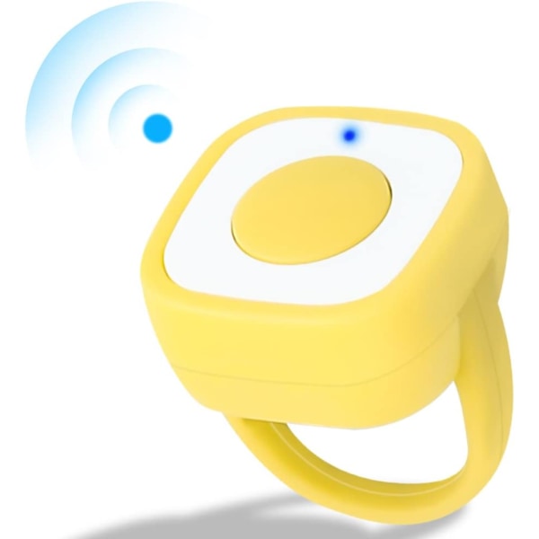 Fjärrkontroll för TIK Tok, Chrxbei Bluetooth Page Turner Scrolling Ring - Gul