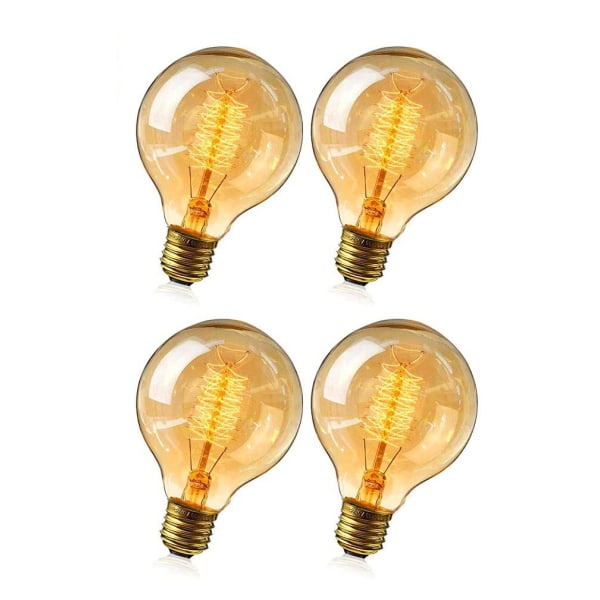 Edison Vintage glödlampa G95 E27 60W glödtråd dimbar bärnsten