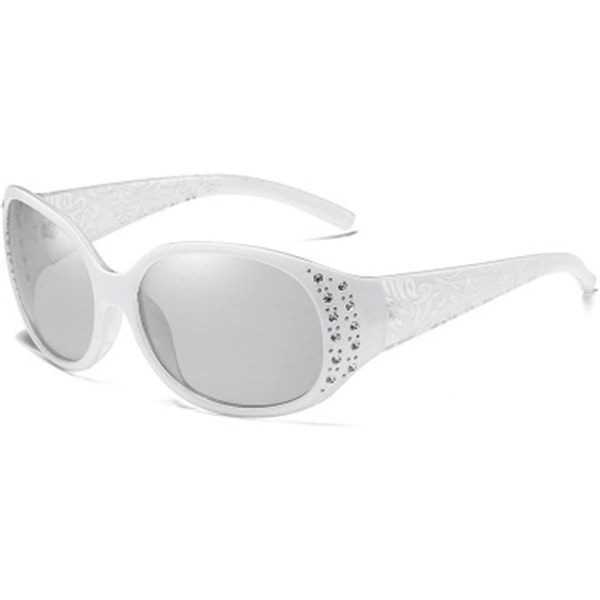 Store Polarized Night Vision Glasögon Hd Anti-frontlight Bilglasögon Vintage Photochromic Solglasögon för kvinnor (färg Namn: Vit-missfärgning