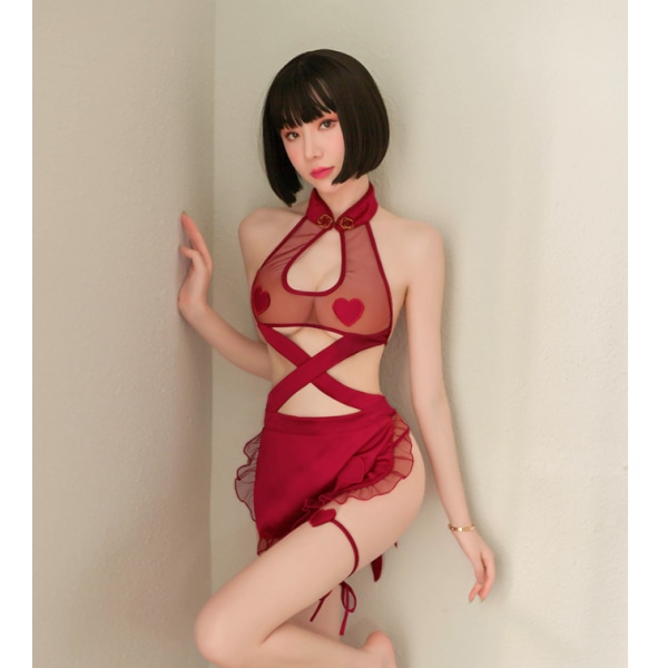 Damunderkläder Sexig nattlinne Japansk Cosplay Maid Outfit Cosplay Underkläder(röd)