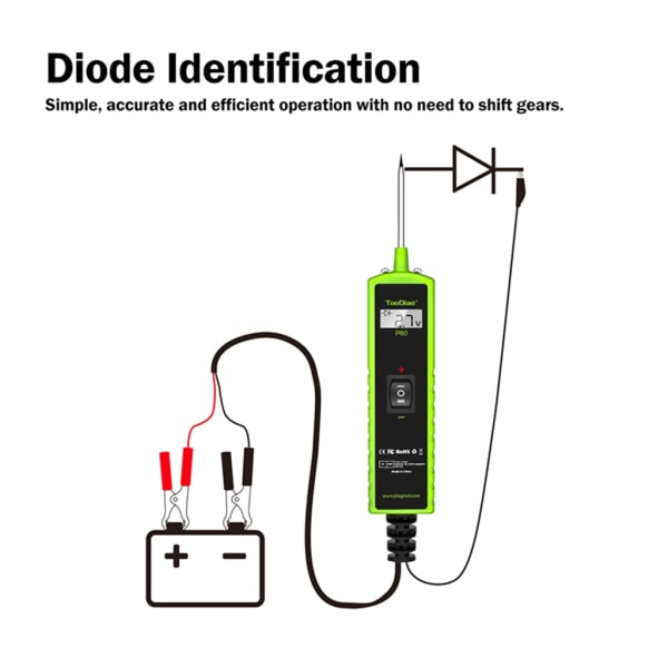 Biltestare DC6/12/24V Digital kretstestare, Heavy Duty Light Tester Spänningstestare Elektrisk testpenna