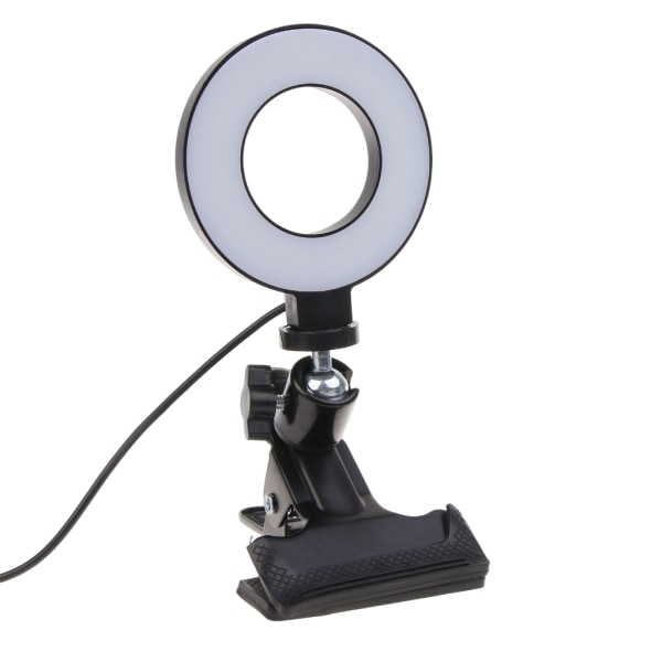 Dimbar LED Selfie Ring Light med Clip USB Lampa Fotografering Ringlight