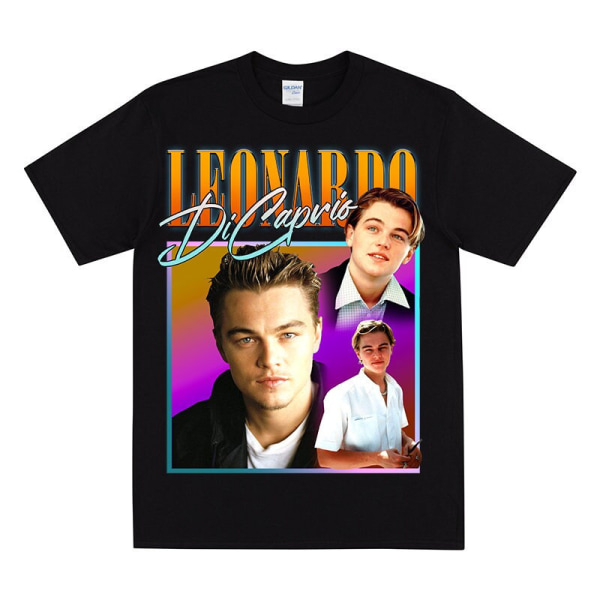 LEONARDO DICAPRIO Homage T-shirt för kvinnor Black XL Black XL