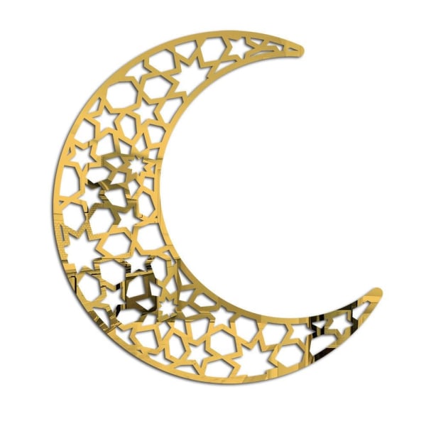 Väggklistermärke Spegelklistermärken Eid Mubarak Ramadan Decors GULD 1 1 gold 1