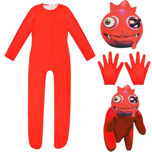 Kids Rainbow Friends Costume Boys Cosplay Bodysuit Set red 140(135-145CM) red 140(135-145CM)