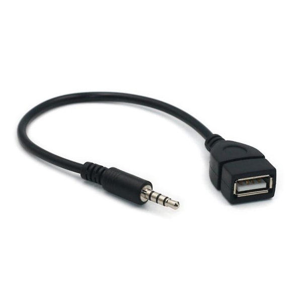 3,5 mm Bil Aux-ljudkabel till USB ljudkabelvagnselektronik för att spela musik