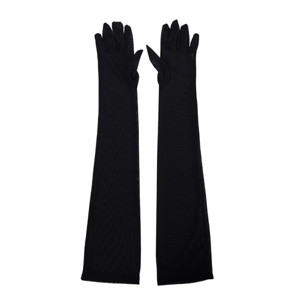 Mode kvinnor Svarta långa handskar över bröllop sexiga handskar Black
