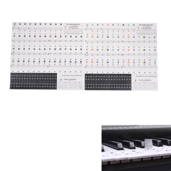 Keyboard Piano Black Avtagbara piano- och klaviaturklistermärken Black Black