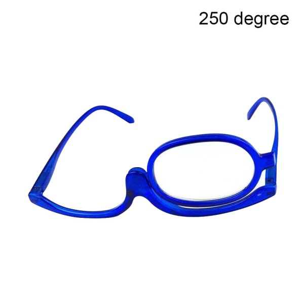 Kvinnor Sminkglasögon Förstoringsglasögon Läsglasögon Enkelroterande blue 250 degree blue 250 degree