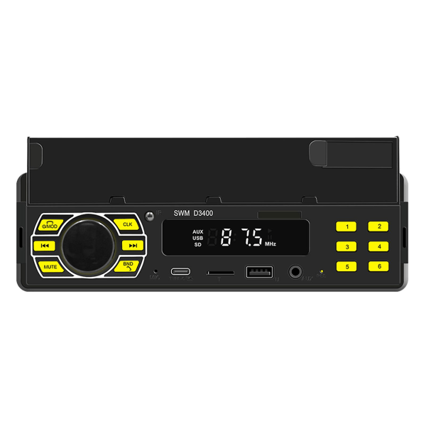 Trådlös bilstereo Bluetooth-kompatibel MP3-spelare Bilradio med telefonhållare för bil A