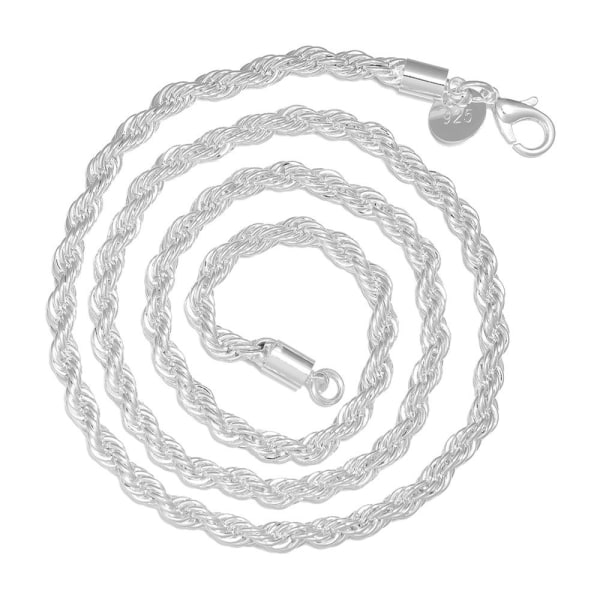 Twisted Rope Chain Necklace 925 Sterling Silver 20 INCH 20 INCH 20 inch