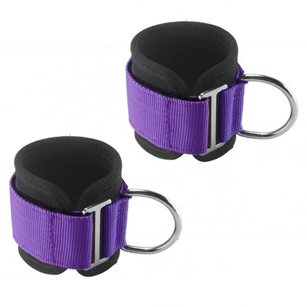 Kaesi 2st Home Gym Fitness Justerbar ankelrem D-ringfäste för kabelmaskin Purple