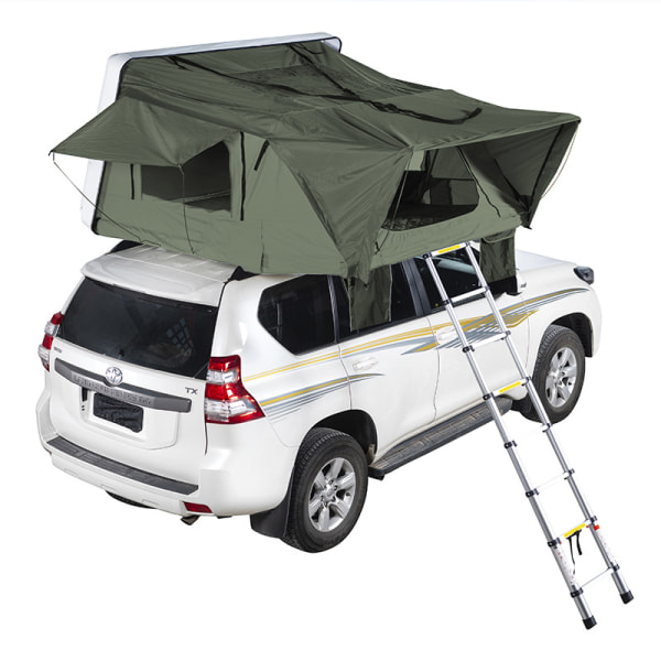 Utomhus bil tak tält SUV bil ABS hårt skal utomhus camping tält 4 personer stort utrymme tak tält, ArmyGreen,