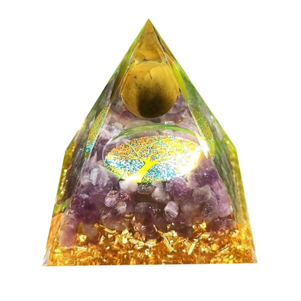 Orgonite Crystal Resin Craft Healing Crystal Pyramid, Orgonite Pyramid Kristaller och helande stenar D36