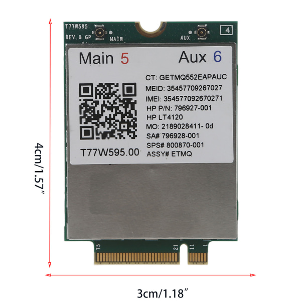 4G-modul LT4120 Dedikerad för hp-EliteBook 745 G3 820 840 850-kort