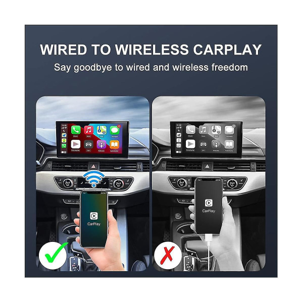 Trådlös Android Auto Carplay Adapter 5ghz Wifi Carplay Le För Trådbunden Carplay Car Conver