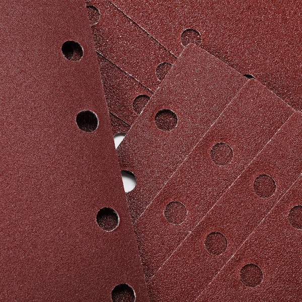 40-pack slipskivor för slipmaskin 93 x 185 mm, 8 hål, 60/80/120/240 korn  rektangulärt sandpapper i aluminiumoxid, idealiskt för slipning/polering  31ad | Fyndiq
