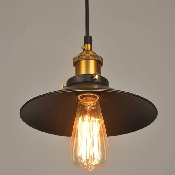 Industriell taklampa takkrona svart, Φ21 cm för E27-lampor Vintage  takljuskrona basmetall lampskärm för matsal Liv 67ff | Fyndiq