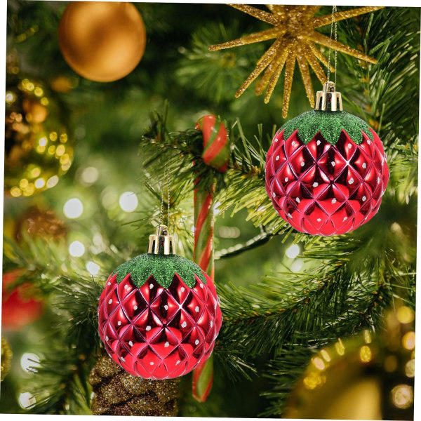 6st dekorativa hängande boll julgranskulor prydnadsföremål Holiday boll  prydnader Bal rekvisita Figurer Dekor Jordgubbar hängande pryda 28c9 |  Fyndiq