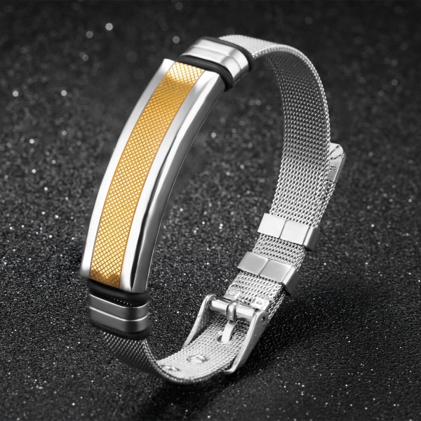 Glänsande stål Mesh Armband Justerbar c9b3 | Fyndiq