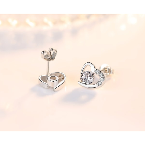Silver örhängen för kvinnor, örhängen Vitguld Cubic Zirconia hjärtstift│Snygga  örhängen Smycken Presenter för flickor fd75 | Fyndiq