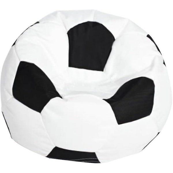 Fodbold Oxford Cloth Kids Bean Bag Cover til Børn Opbevaring af tøjdyr (Fyld ikke inkluderet) - Hvid 80 cm