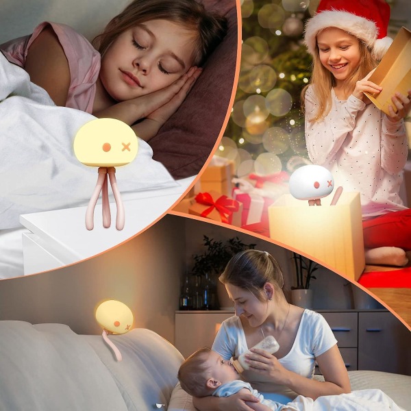 2024, Nattlys for barn, USB-oppladbar LED-lampe for barnehager, 40 timers arbeidstid Nattbordslampe for maneter - 3 lysmodus