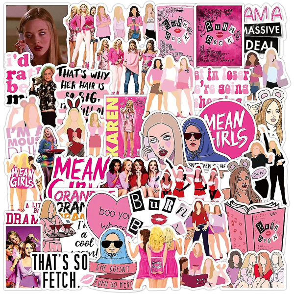 Stickers Mean Girls TV Show Stickers Laptop Stickers [50st] Rewards Motivational Stickers för vattenflaska, skateboard, kylskåp, hydrokolvar, dekal,