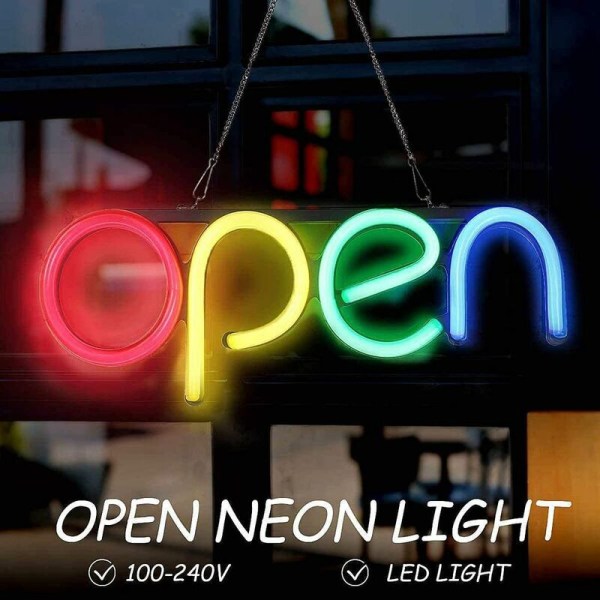 LED-skylt Öppet fönster Elektrisk neonskyltlampa för butiker Frisörsalonger Barhotell