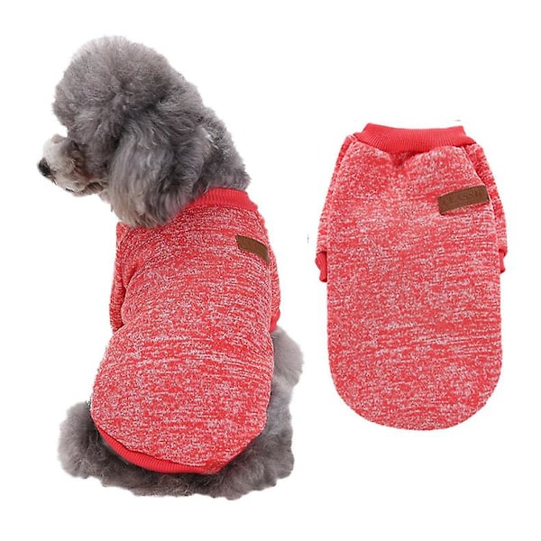 Pet Dog Clothes Dog Sweater Soft Thickening Warm Pup Dogs Shirt Winter Puppy Sweater For Dogs (red, Xxs)